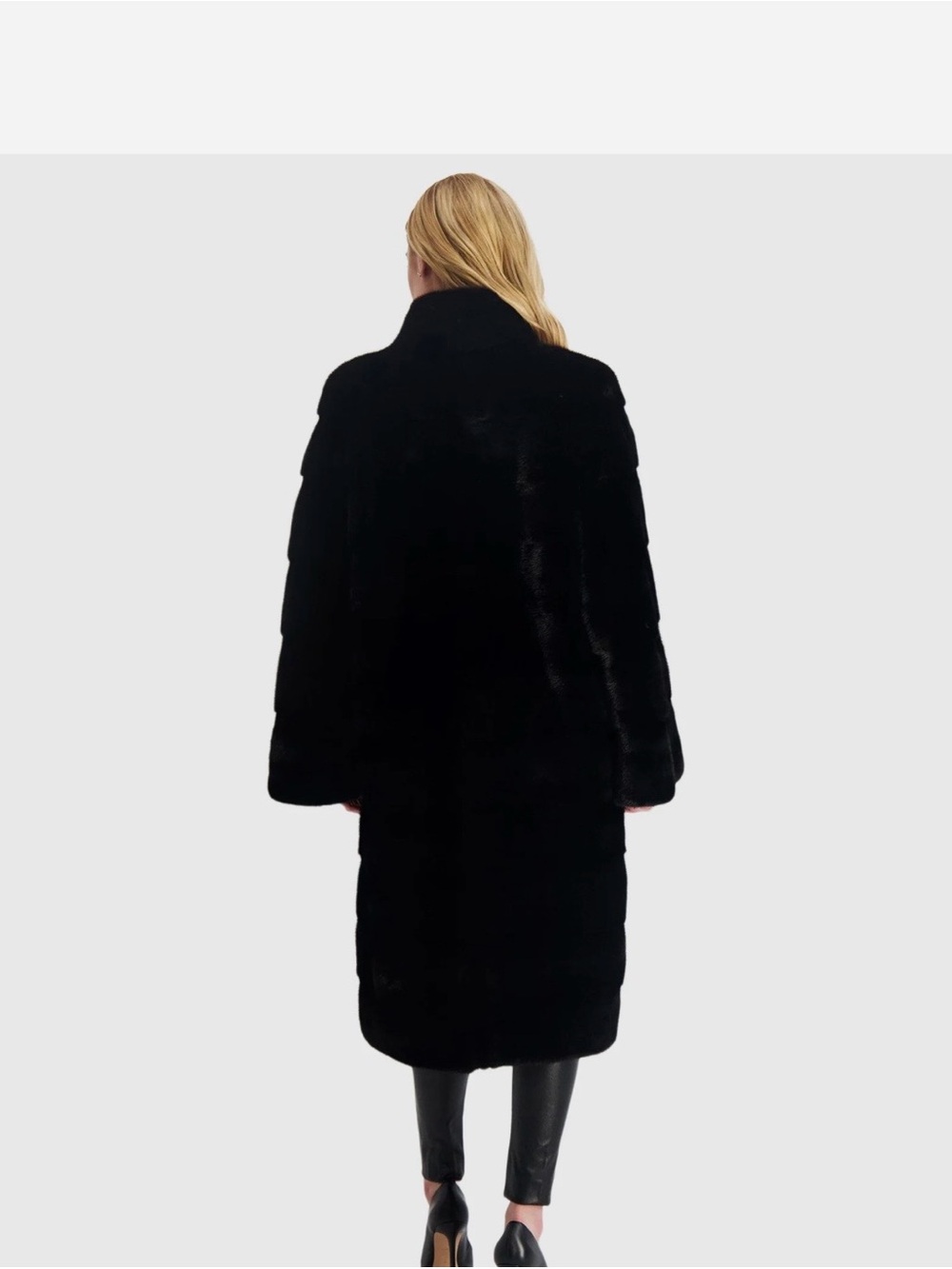 Gorski Mink Black Faux Fur Long Coat - Women's Luxurious Winter Jacket